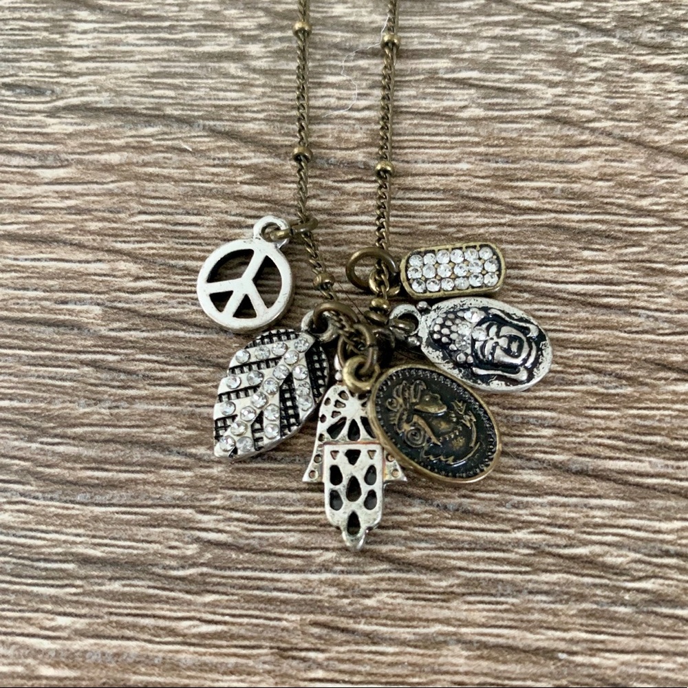 American Eagle Boho Hamsa Peace Necklace